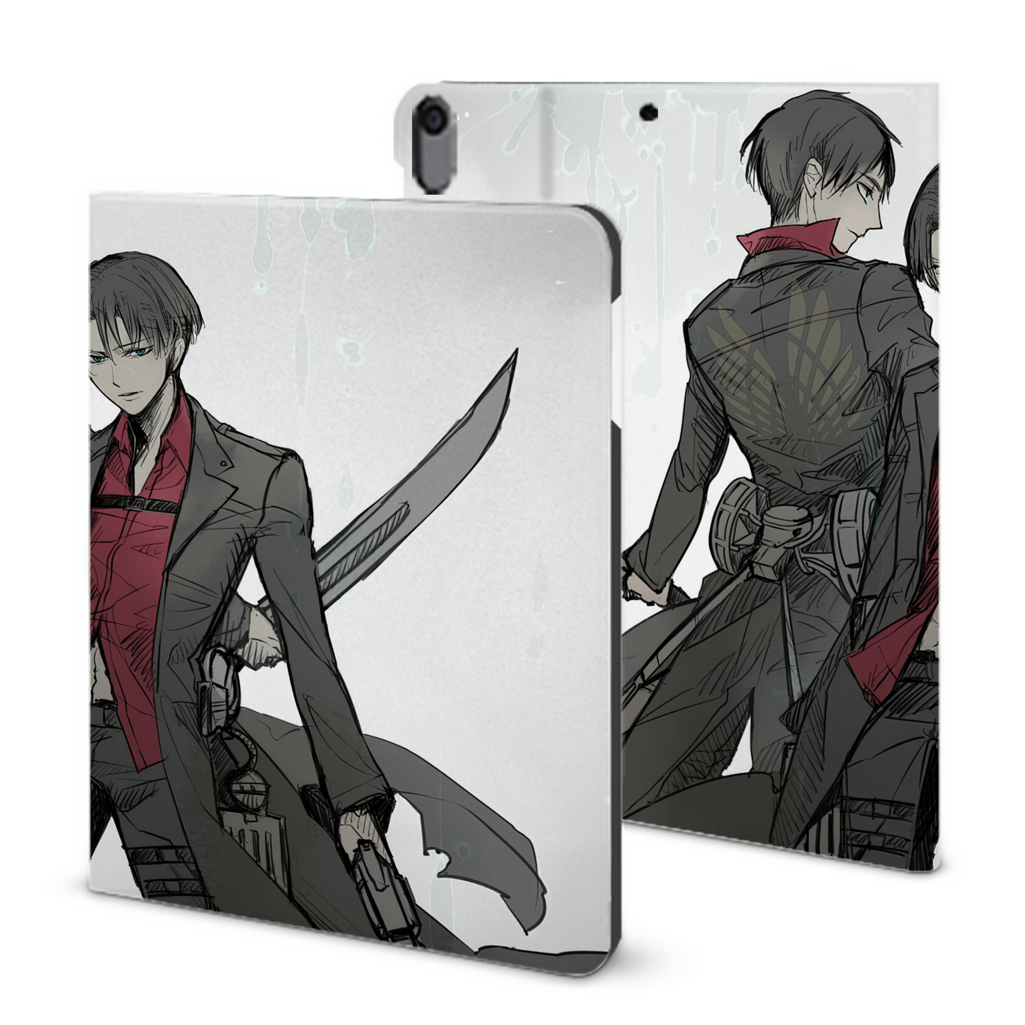（画像用） 進撃の巨人 Attack on Titan IPad ケース ブック型 PUレザー TPU 耐衝撃 軽量 薄型 ペン収納なし 全面保護 IPad 各モデル対応